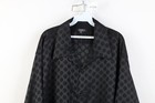 Vintage 90s Y2k Streetwear Mens 3xl Silky Polyester Polka Dot Button Shirt Black