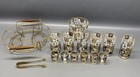 Vintage Mid-century Modern Atomic Barware Set 6 Highball Glasses And 6 Shot Glas