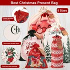 Christmas Canvas Gift Bags With Drawstring  12 Pcs Christmas Santa Sack  Reus   