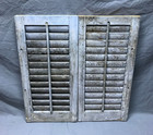 Pair Vtg Shabby Slate Gray Antique House Wood Window Shutters 13x26 Old 1359-26b