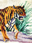 Vintage Tiger Handmade Latch Hook Large Rug Wall Hanging Art  56x34 