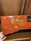 Vintage Wood Lacquered Box Chest Red Gold Asian Large Bombay