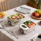 4 Pcs Stainless Steel Bento Box food Containers Metal Lunch Box Stainless Ste   