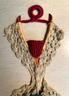 Antique Crochet Wishbone Pin Cushion Thimble Holder Victorian Sewing Whimsy 10 