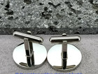 Personalised Engraved 925 Silver Round Flat Pad Blank 14k White Gold Plated