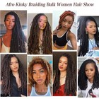 16 Inch 3 Bundles 90g Natural Black Afro Kinky Curly Braiding Bulk Hair