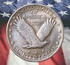 1917 - 1918 - S Standing Liberty Quarter Dollar Silver Plated Novelty Coin Token