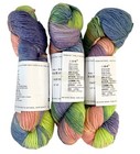 3-merino Wool   Cashmere Yarn Hanks Dance Tye Dye Multi-colored 3 5 Oz Each