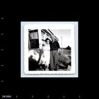 Old Vintage Square Photo Affectionate Man Woman Couply By House Shadow