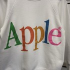 Vintage 1990s Apple Rainbow Logo Crewneck Sweatshirt White Xl Hanes Rare 