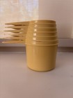 Vintage Yellow Tupperware Measuring Cups Set 5 Pc   Ceramic Trivet Retro Kitchen