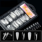 100x Long Ballerina Coffin Full Cover Artificial False Nail Tips Press On Nails