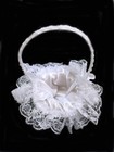White  Floral Lace Flower Basket And  Ring Pillow  Wedding  Set  available Ivory