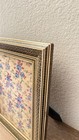 Vintage Persian Style Khatam Picture Frame Wood Geometric Mosaic Pattern Decor