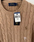 Polo Ralph Lauren Men s Cable Knit Cotton Crewneck Sweater Brown Pony M
