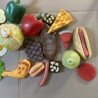 Vintage Play Food Lot Still In Good Condition Steak  Pie  Hot Dog 