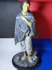  2  12  Antique South American Peasants Hand-painted Plaster Statues Early 1900s