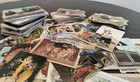 80 Damaged Postcards Lot -  Decoupage Scrapbook Vintage Papier Coll   Craft