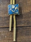 Vtg Western Country Bolo Tie Real Panning Gold Flakes Mining Turquoise Lucite