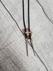 Bolo Stone Western Cowboy Tie Black Silver