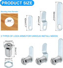 2pack 1-1 8 Inch Cabinet Locks With Keys Zinc Alloy Cam Lock Silver