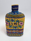 1927 Date Bulgarian Glass Beadwork Crochet Beaded Covered Bottle Flask