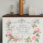 3 Sheets Pink Floral Rub On Transfers For Crafts Retro Decorative Patterns Furni