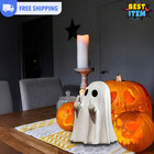 Halloween Ghost Figurine Funny Middle Finger Statue Novelty Tabletop Home Decor
