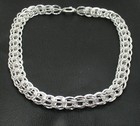 18  Hammered Flexible Byzantine Link Necklace Chain Real 925 Sterling Silver 
