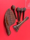 1 Set 4 4 Violin Snake Wood Letter Wood  Tailpiece tuning Peg end Pin chin Rest