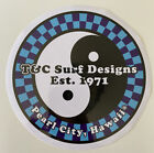 Town Country Surfboards Sticker T c Logo Checkers  Sticker T c Xl 8 Inch Board