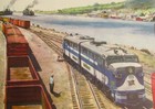 Vintage Print Ann Arbor Railroad Alco Locomotive From A Howard Fogg Painting