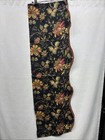 Waverly Felicite Noir Scallop Valance Cotton W gimp Trim Black Floral 48x17   