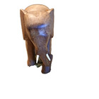 Vintage Hand Carved Wood Elephant Statue With Tusks 6  X 6 5 