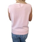 Chanel Vintage 96c Cc Mark Logo Knit Tank Top  40 Button Pink Cream Cashmere