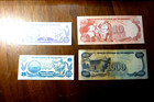 Nicaragua 4 Banknotes 1  25 Centavos Unc  10 Cordobas 1979   1 Other