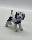 Miniature Blue   White    delft    Puppy Dog 