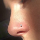 0 11ct Heart Cut Natural Diamond Piercing Hook Women s Nose Pin 14k Yellow Gold