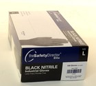 Safety Director Black Nitrile Gloves  100   Box  Size Large