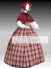 Victorian Dickens Fair Pioneer Women Tartan Cape Dress Little Women Theater 314
