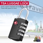 Zhege Tsa Approved Luggage Lock  Travel 4 4 Digit Padlock  Black-1 Pack 