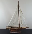Large Vintage Wood Ship Wooden Sailboat Model 26  - Free Shipping