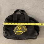 Vintage Los Angeles County Sheriff Canvas Denim Bag Patch Pockets Buttons Black