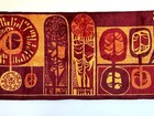 Vintage Hungarian Wall Tapestry Abstract Woven Textile 1970s  Velvet Wall Carpet