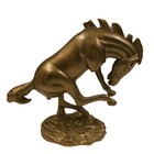 Vintage Brass Horse Figurine Detailed Design Decor Sculpture Western Cowboy