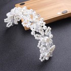 Bridal Wedding Headband Crystal Flower Tiara Crown Pearl Rhinestone Hair Band 