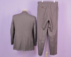 Men s Vtg 80s Grey   Red Pinstripe 2 Pc Double Breasted Suit Sz M 1980s Wool