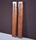 20  Pair Of French Gothic Antique Solid Walnut Wood Carved Trim Pieces Salvage