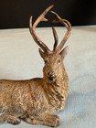 Austria      Antq Reclning Deer Stag Cold Painted Bronze Figure  3 75 