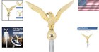 Eagle Flag Pole Ball Topper Ornament - Aluminum Alloy Eagle Finial-1 2-13unc    